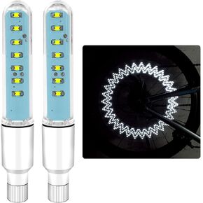 YONGMING 2 PCS Led Bike Wheel Lights, Waterproof Bike Spoke Lights, Multi-Patterned Change Neon Flashing Lamp Glow in The Dark, Bicycle Tire Valve Stem Light in Saudi Arabia