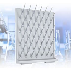 Laboratory Drying Rack with Drain Pipe - Pieces, 35° Angle Design for Fast Water Drainage of Tubes and Beakers - Ideal for Labs and Home Use in Kuwait