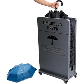 Umbrella Dryer Stand, Commercial Umbrella Rainwater Remover Drying Machine with Wheels, Umbrellas Rack Water Absorbing with 3L Water Tray & Absorbent Pads, for Hotels, Malls, Bank, School in Kuwait