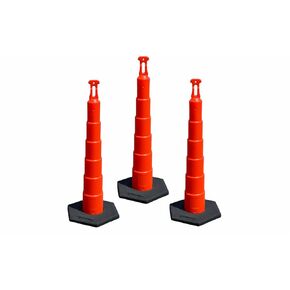 Eastern Metal 42" Stackable Ring TOP Traffic CHANNELIZER Cones W/10 lb Base (Set of 3-Includes (3) Non-SHEETED CHANNELIZERS, (3) 10 lb Bases) in Saudi Arabia
