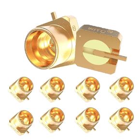 WITC SMP (GPO) Male RF Coax Connector DC to 26.5 GHz 50 Ohm 10PCS | Gold Plated Brass Soldered PCB Smooth Bore Straight Plug Low Return for Test & Measurement, RF Communication, Base station in Kuwait