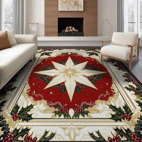 5'x7' Washable Area Rug Christmas Circus Starburst Arcade Game with Carnival Stripe Border Non-Slip Chair-Friendly for Dining Room, Under Table, Home Office in Kuwait