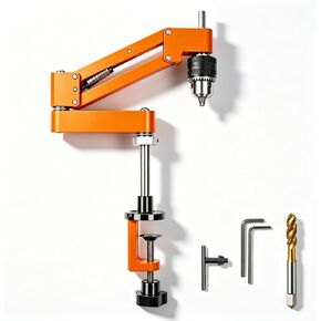 Rotatable Tapping Arm, Cantilever Tapping Guide, Aluminum Alloy, Chuck Range 1.5-10mm, 2 Installation Methods (clamp/Screw Mount), 130mm Stroke, Ideal for Wood/Aluminum Profile M6 in Saudi Arabia
