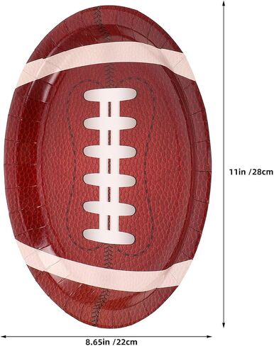 OSALADI 50pcs Football Shaped Paper Plates Large Oval Sports Tableware Disposable Plates for Football Party Food Serving Trays Tailgate Game Day in Kuwait