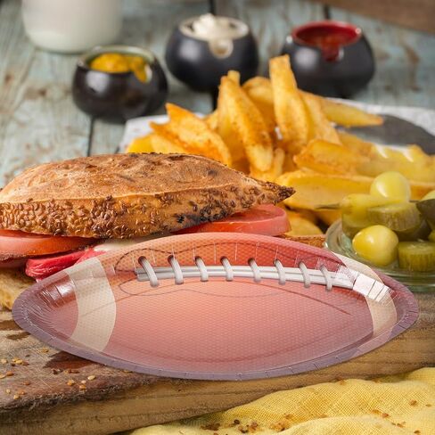 Hemoton 20pcs Football Shaped Disposable Paper Plates Rounded Design for Birthday Party Game Day Tailgate Tableware Football Party Supplies in Kuwait