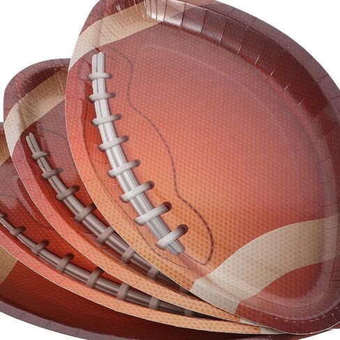 Hemoton 20pcs Football Shaped Disposable Paper Plates Rounded Design for Birthday Party Game Day Tailgate Tableware Football Party Supplies in Kuwait