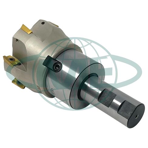 مطحنة وجه قابلة للفهرسة مقاس 3 بوصات 90 درجة CME مع 1 بوصة Weldon Shank Arbor، تتضمن إدراجات APKT1604، 6 مزامير in Kuwait