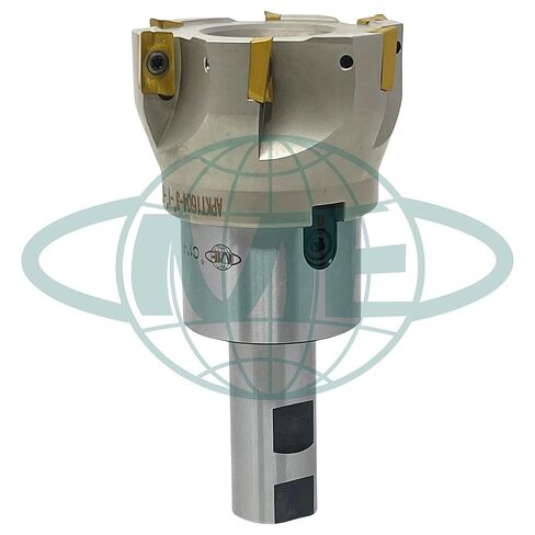 مطحنة وجه قابلة للفهرسة مقاس 3 بوصات 90 درجة CME مع 1 بوصة Weldon Shank Arbor، تتضمن إدراجات APKT1604، 6 مزامير in Kuwait