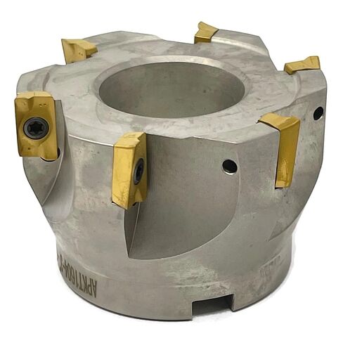 مطحنة وجه قابلة للفهرسة مقاس 3 بوصات 90 درجة CME مع 1 بوصة Weldon Shank Arbor، تتضمن إدراجات APKT1604، 6 مزامير in Kuwait