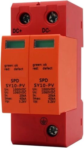 DC SPD SY10 20KA 40KA 2P 1000V 1500V Surge Protector Solar PV Double Poles Protection Box Din Rail Arrester Device(DC1000V) in Kuwait