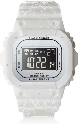 10 ATM Water Resistant Sports Watch for Women and Girls Swimming and Diving, Alarm Clock, Stopwatch, Timer, Dual Time, Calendar, 12 and 24 Hour Format Switchable in Kuwait