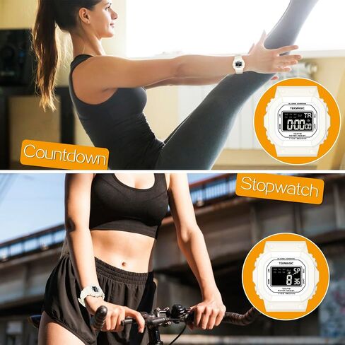 10 ATM Water Resistant Sports Watch for Women and Girls Swimming and Diving, Alarm Clock, Stopwatch, Timer, Dual Time, Calendar, 12 and 24 Hour Format Switchable in Kuwait