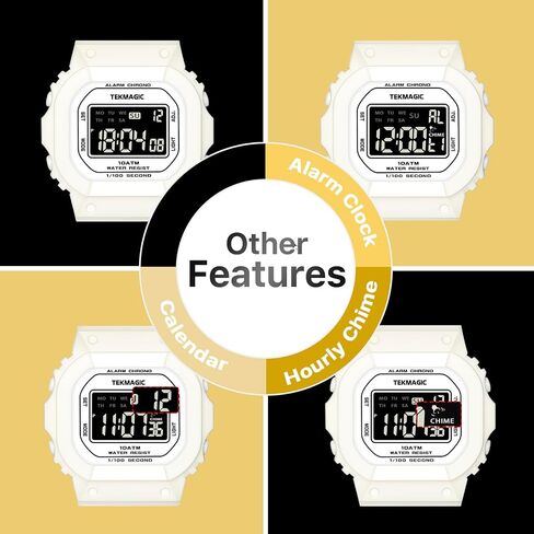 10 ATM Water Resistant Sports Watch for Women and Girls Swimming and Diving, Alarm Clock, Stopwatch, Timer, Dual Time, Calendar, 12 and 24 Hour Format Switchable in Kuwait