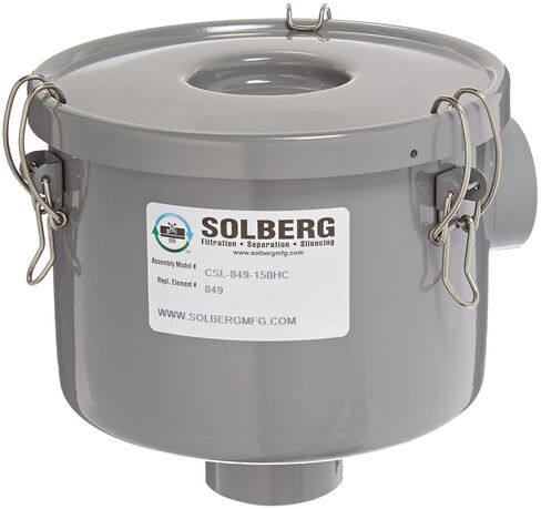 فلتر هواء مضخة هواء مدخل CSL-849-150HC™ من Solberg، مدخل/مخرج FPT 1-1/2 بوصة، ارتفاع 6-3/4 بوصة، قطر 7-5/16 بوصة، 80 SCFM، صنع في الولايات المتحدة الأمريكية in Kuwait