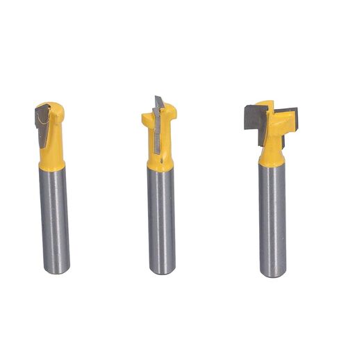 مجموعة لقم توجيه ثقب المفتاح، قاطعات فتحة T من الفولاذ الكربوني، 3 قطع لقطع الخشب MDF والخشب الرقائقي in Kuwait