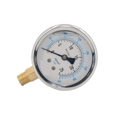 1pc PT1/4 Thread YN60 2.5" 60mm Brass Movement Stainless Steel Shell Shock - Proof Oil - Filled Manometer Seismic Pressure gaug(15KG) in Saudi Arabia