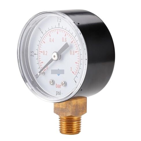 مقياس الضغط المنخفض لزيت هواء الوقود أو الماء 0-15psi/0-1bar BSPT حامل سفلي 0-1 بار/0-15psi 1/4 BSPT خيط in Kuwait