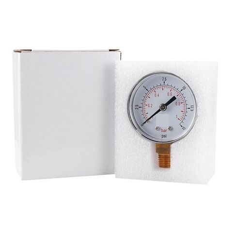 مقياس الضغط المنخفض لزيت هواء الوقود أو الماء 0-15psi/0-1bar BSPT حامل سفلي 0-1 بار/0-15psi 1/4 BSPT خيط in Kuwait