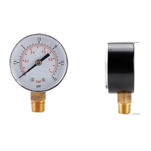 مقياس الضغط المنخفض لزيت هواء الوقود أو الماء 0-15psi/0-1bar BSPT حامل سفلي 0-1 بار/0-15psi 1/4 BSPT خيط in Kuwait