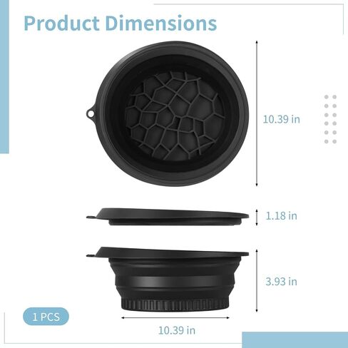Silicone Face Bowl for Ice, 10.39 in Portable Facial Plunge Basin, Foldable and Angled Design for Cold Therapy and Skin Care, Safe Material Skin Care Basin, Black in Kuwait