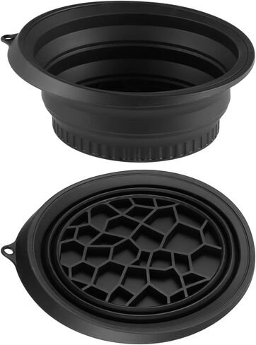 Silicone Face Bowl for Ice, 10.39 in Portable Facial Plunge Basin, Foldable and Angled Design for Cold Therapy and Skin Care, Safe Material Skin Care Basin, Black in Kuwait