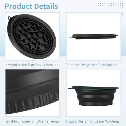 Silicone Face Bowl for Ice, 10.39 in Portable Facial Plunge Basin, Foldable and Angled Design for Cold Therapy and Skin Care, Safe Material Skin Care Basin, Black in Kuwait