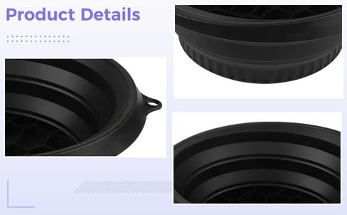 Face Ice Bath Bowl with Built-in Ice Tray, Black Silicone Foldable Basin, 9.1 x 10.4 in, 23.2 x 26.4 cm Cold Therapy Facial Bowl, Ice-Compress Face Basin for Washing Face and Pore Tightening in Kuwait