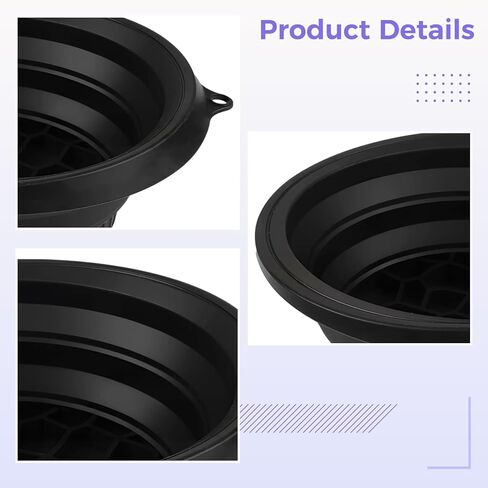 Face Ice Bath Bowl with Built-in Ice Tray, Black Silicone Foldable Basin, 9.1 x 10.4 in, 23.2 x 26.4 cm Cold Therapy Facial Bowl, Ice-Compress Face Basin for Washing Face and Pore Tightening in Kuwait