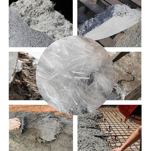 1.1LB Fiberglass for Concrete Cement,Glass Chopped Fiber (19mm),Used for Mortar Concrete Reinforcement and Crack ResistanceBuilding Walls, Garden Floors in Kuwait
