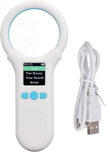 قارئ علامات الحيوانات FTVOGUE، ماسح ضوئي محمول باليد، شحن USB، تخزين 500 سجل لتحديد هوية الحيوانات الأليفة in Kuwait