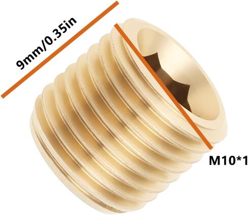 4Pcs M10X1 Brass Blanking Plug Internal Hex Thread Socket for Machinery Pipe and Fittings in Kuwait