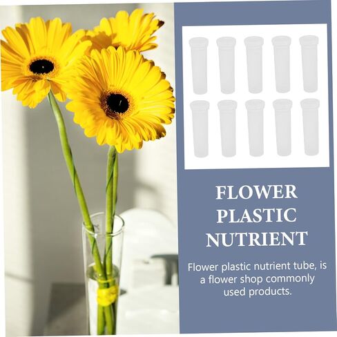 balacoo 50pcs Flower Preservation Tubes Nutrition Vials for Fresh Flowers Gardening Supplies Easy to Use Water Containers for Floral Arrangements and Hydroponics in Kuwait