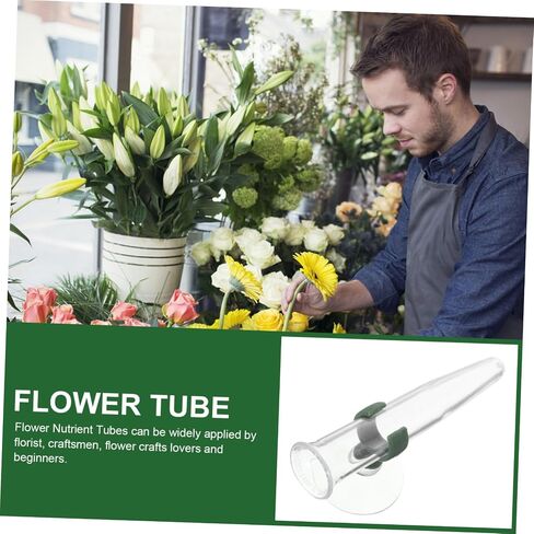 8pcs Floral Water Tubes with Suction Cups Durable Nutrition Tubes for Fresh Flower Arrangements Design for Easy Water Level Monitoring in Kuwait