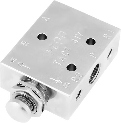 Fafeicy 2 Position 3 Way Air Pneumatic Toggle Valve, Metal Manual Control Knob for Pneumatic Systems, Compact Design for Industrial Machinery and Equipment in Kuwait