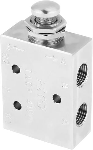 FTVOGUE 2 Position 3 Way Air Pneumatic Toggle Valve, Metal Manual Valve for Machinery with Compact Design and Control Knob for Industrial Pneumatic Systems in Kuwait