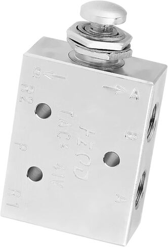 FTVOGUE 2 Position 3 Way Air Pneumatic Toggle Valve, Metal Manual Valve for Machinery with Compact Design and Control Knob for Industrial Pneumatic Systems in Kuwait