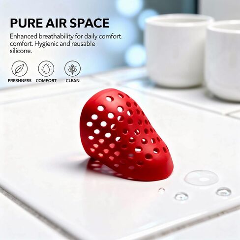 Silicone Anti-Suffocation Inner Bracket, Red, 3D Face Shell Support Frame for Easier Breathing, Reusable Lower Half Face Protective Insert, Lightweight 0.7 oz / 19.8 g for Cycling in Kuwait