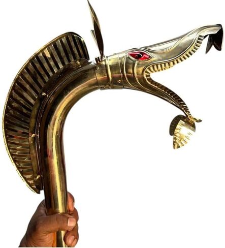 Handmade 6ft Brass Carnyx Celtic War Horn – Tintignac & Deskford Replica | Playable Ancient Medieval Serpent Head Trumpet | Historical Celtic Collectible Decor Instrument in Kuwait