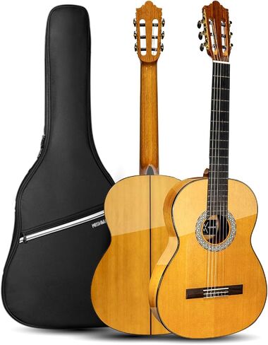 Wishmade Thin Body Acoustic-Electric Guitar, 39 Inch Nylon String Guitar for Beginner Adults -Natural in Saudi Arabia