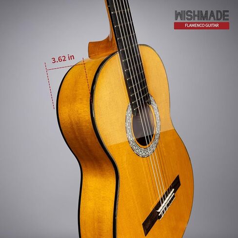 Wishmade Thin Body Acoustic-Electric Guitar, 39 Inch Nylon String Guitar for Beginner Adults -Natural in Saudi Arabia