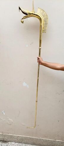 6ft Brass Celtic Carnyx War Horn Replica – Handcrafted Ancient Serpent Head Trumpet | Playable Solid Brass Historical Instrument Inspired by Deskford Carnyx in Kuwait