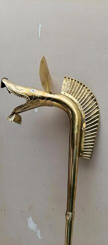 6ft Brass Celtic Carnyx War Horn Replica – Handcrafted Ancient Serpent Head Trumpet | Playable Solid Brass Historical Instrument Inspired by Deskford Carnyx in Kuwait