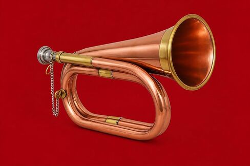Copper and Brass Military-Style Bugle, Classic Wind Instrument in Kuwait
