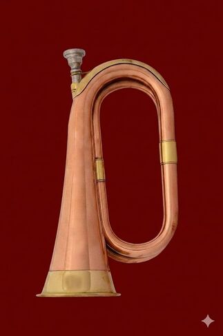 Copper and Brass Military-Style Bugle, Classic Wind Instrument in Kuwait