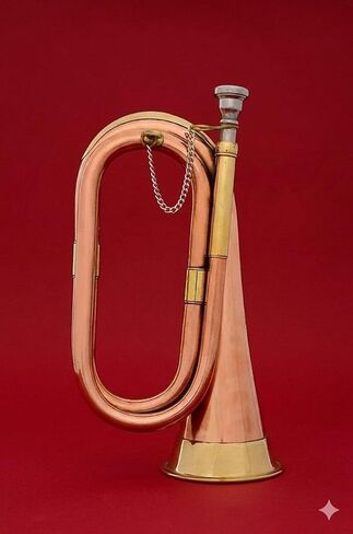 Copper and Brass Military-Style Bugle, Classic Wind Instrument in Kuwait