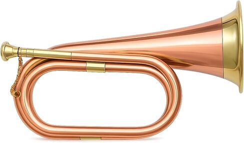 Military Style Brass Bugle with Braided Cord – Music Collectible or Army Style Ceremonial Horn (copper and brass bugle) in Kuwait