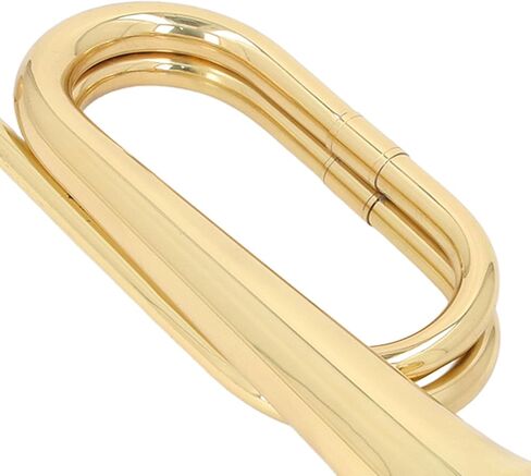 C Key Spanish Bugle Brass Cavalry Trumpet, Beginner Brass Trumpet, Lacquer Gold Finish with 11cm Mouthpiece, Ergonomic Design for Marching Band and Orchestral Use in Kuwait
