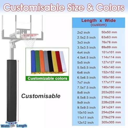 Thick Foam Basketball Hoop Post Padding - Durable Goal Protector Wrap for Safety, Fits Tall Round Poles - Heavy-Duty Foam Padding for Basketball Goals and Sports Equipment in Kuwait