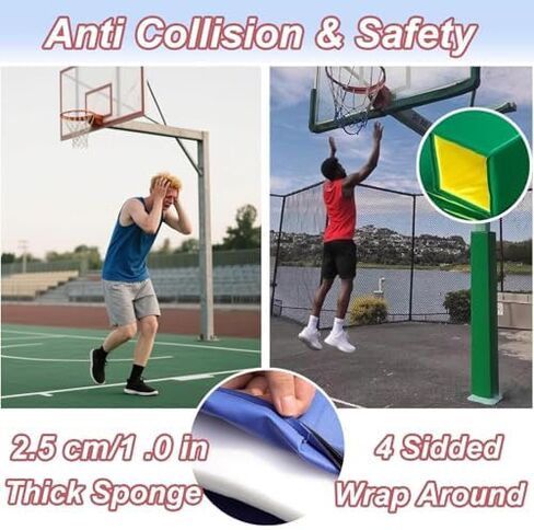 Thick Foam Basketball Hoop Post Padding - Durable Goal Protector Wrap for Safety, Fits Tall Round Poles - Heavy-Duty Foam Padding for Basketball Goals and Sports Equipment in Kuwait