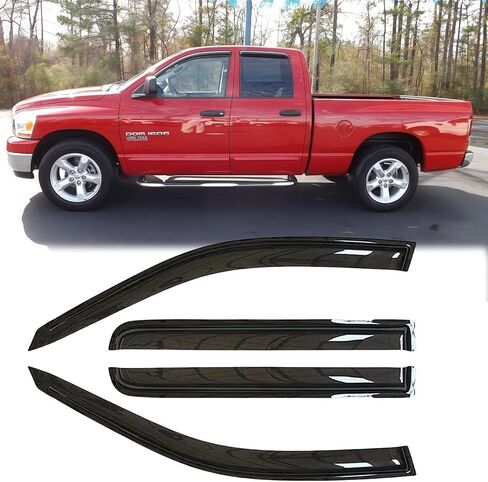عاكسات الرياح للنافذة الجانبية المقاومة للمطر لـ 2024-2025 Toyota Tacoma Double Cab مع 4 أبواب كاملة الحجم، مجموعات حماية من المطر بشريط، عاكس تهوية جميل المظهر لـ 24-25 Tacoma 94270 in Kuwait